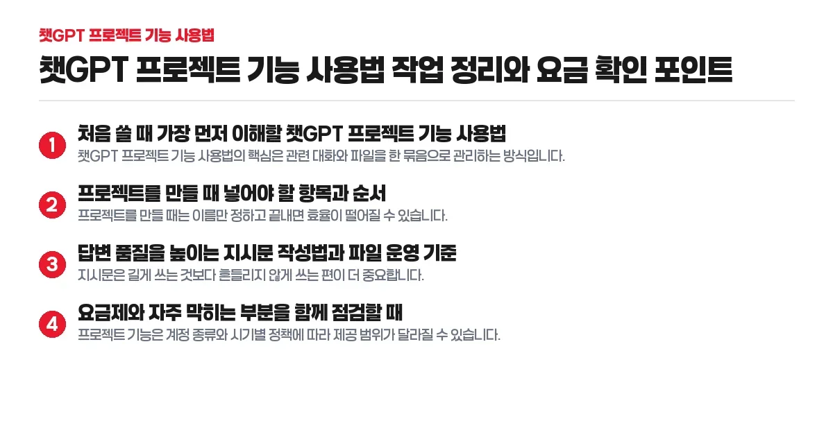 챗GPT 프로젝트 기능 사용법 핵심 단계 정리