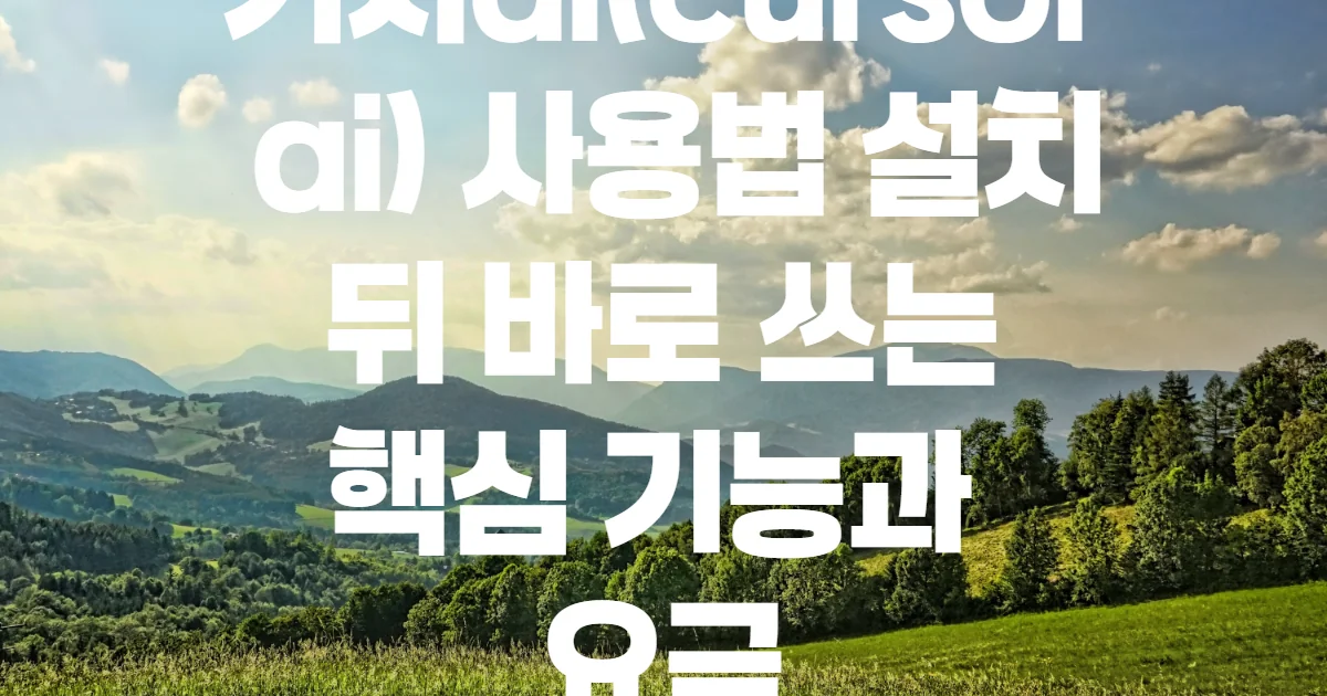 커서ai(cursor ai) 사용법 설치 뒤 바로 쓰는 핵심 기능과 요금