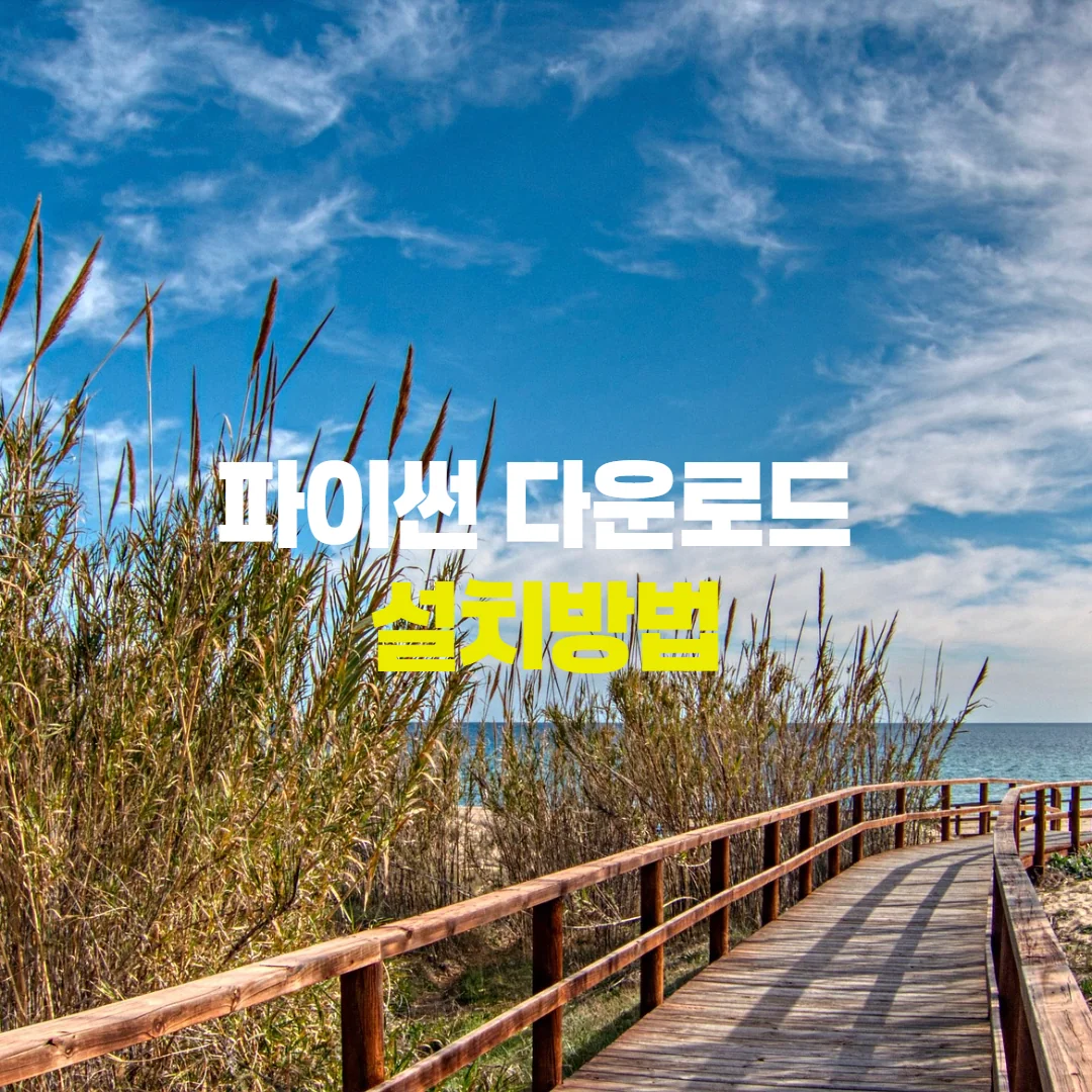 파이썬 다운로드 설치방법